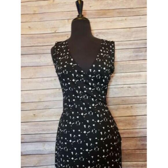 KENNETH COLE New York Black Sleeveless Knee Length Wrap Dress Small - Picture 5 of 9